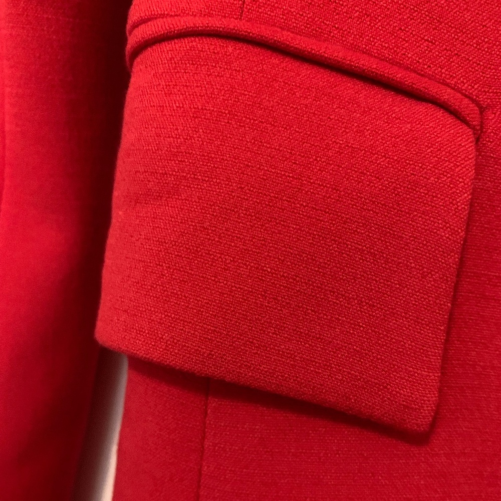 Long Red Gold Button Blazer - Picture 8 of 15